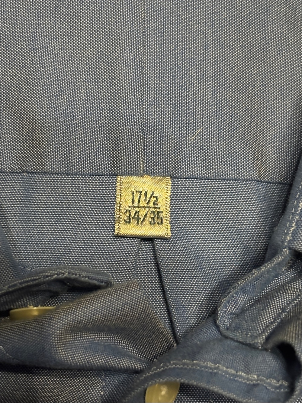 Forsyth of Canada XL Mens Blue Wrinkle Free Cotton Dress Shirt 17.5 34/35 - Picture 3 of 4